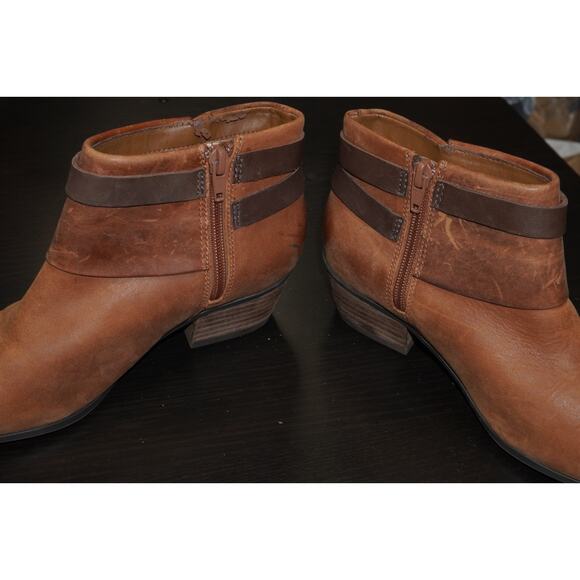 Clarks Spye Comet Brown Leather Ankle Booties Women’s 5.5 / EU 35.5 - Picture 10 of 13